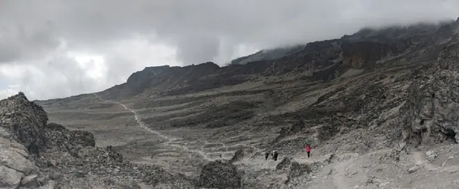 Lemosho-rutten – dag 4 – Vandring från Shira 2 Camp till Lava Tower och nedstigning till Barranco Camp