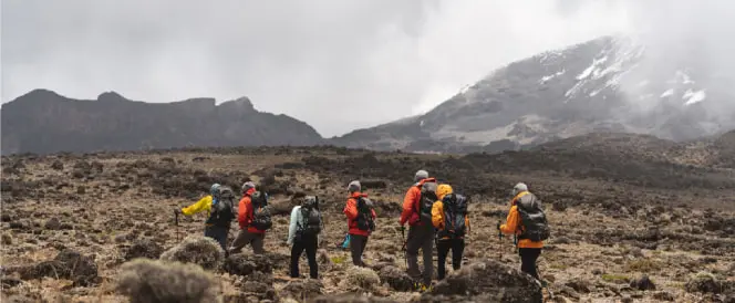 Northern Circuit-rutten – dag 4 – Trekking från Shira 2 till Moir Hut via Lava Tower